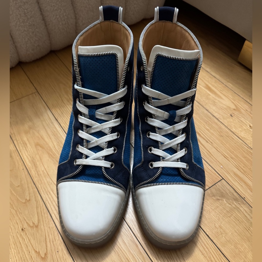 Christian Louboutin Men’s Fun Louis High-Top Sneakers